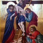 Christ being lifted from the cross