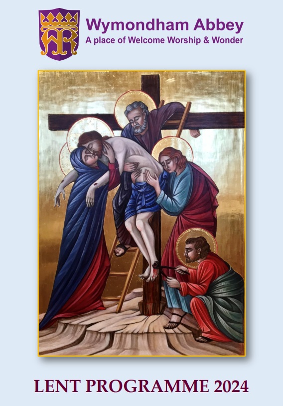 A picture of Christ being lifted from the cross